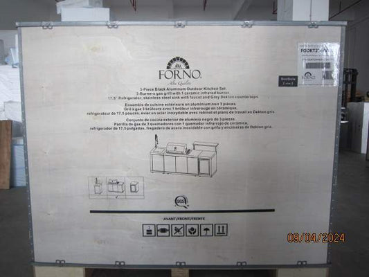 FODKT2544BLK-2 Grey Countertop - 3 Burner Gas BBQ Grill