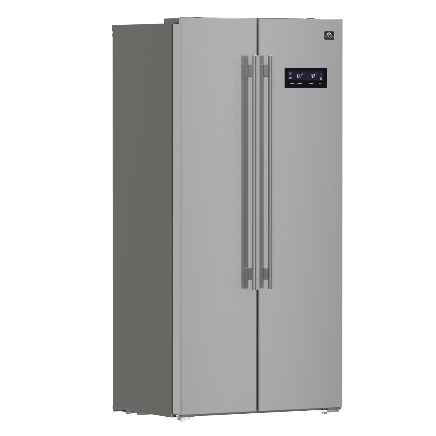 Forno Salerno 33-Inch Side-by-Side Stainless Steel Refrigerator, 15.6 cu.ft, ENERGY STAR Certified
