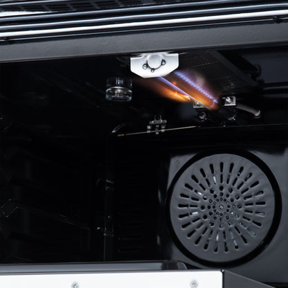 Forno Breno 24 Inch Freestanding Gas Range in White with Antique Brass, Plug Included, Energy Efficient