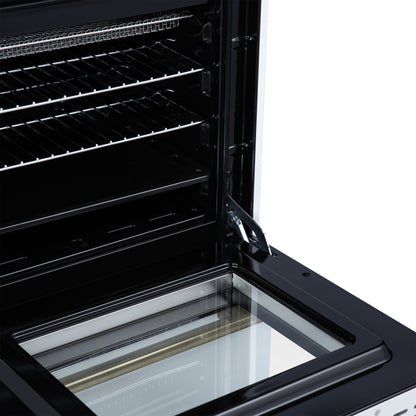 Forno Breno 24 Inch Freestanding Gas Range in White with Antique Brass, Plug Included, Energy Efficient