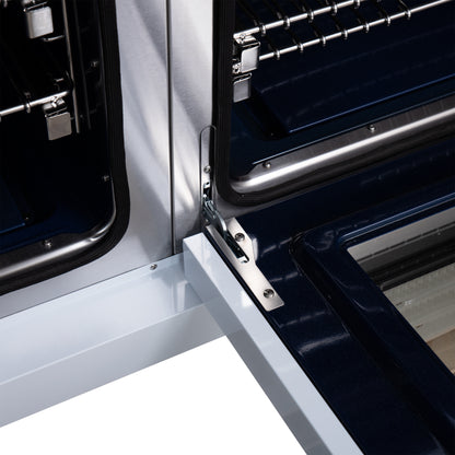 Forno Capriasca 48-Inch White Freestanding French Door Gas Range, 8 Burners, Convection Oven, Energy Efficient