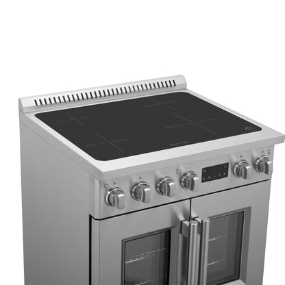Forno Torino 30 Inch French Door Induction Range with Air Fryer and True Convection Oven