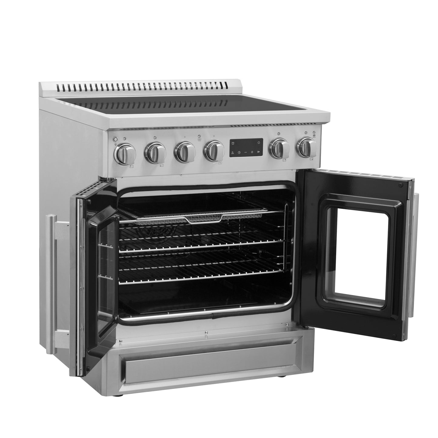 Forno Torino 30 Inch French Door Induction Range with Air Fryer and True Convection Oven