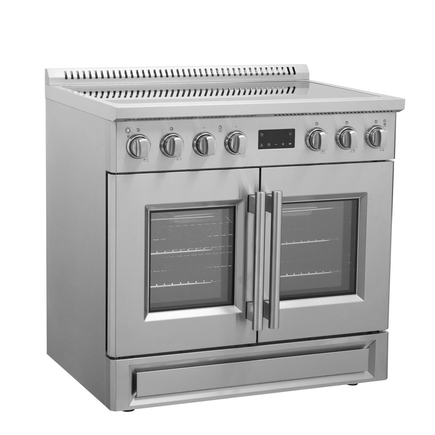 Forno Torino 36 Inch French Door Induction Range with Air Fryer and True Convection Oven