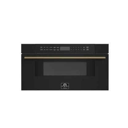 Forno Capoliveri Espresso 30-Inch Microwave Drawer, Black, 1.2 cu.ft, 1500 Watts, Built-In, Touch Control LCD Display, Auto-Touch Open/Close, 11 Power Levels, Sensor Cooking