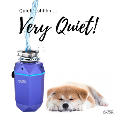 FORNO ACQUA BrightDIAMOND Amethyst 1HP Super Quiet Garbage Disposal Corded with Motion Sensor Cabinet Light & Pre-Wired Air Switch