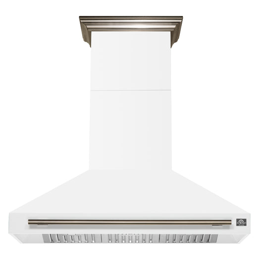 Forno Aria 48 Inch Wall-Mounted Range Hood in White