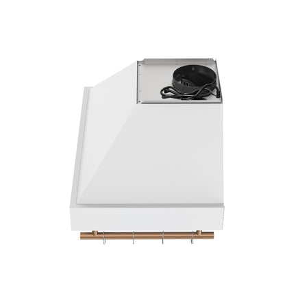 Forno Venezia 30 Inch Wall-Mounted Range Hood in White with Touch Controls and Baffle Filters