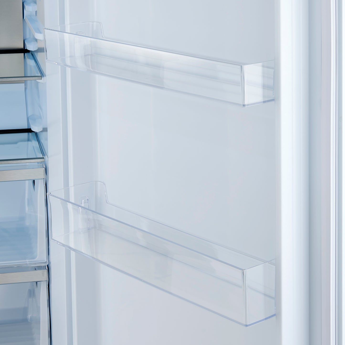 Forno Maderno 28-Inch Built-In Convertible Refrigerator in White with Antique Brass Handle, 13.6 cu.ft. Right Swing with Decorative Trim - 32-Inch Wide