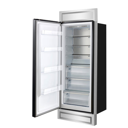 Forno Maderno 28-Inch Built-In Convertible Refrigerator in Black with Antique Brass, 13.6 cu.ft, Left Swing, Decorative Grill, ENERGY STAR Certified