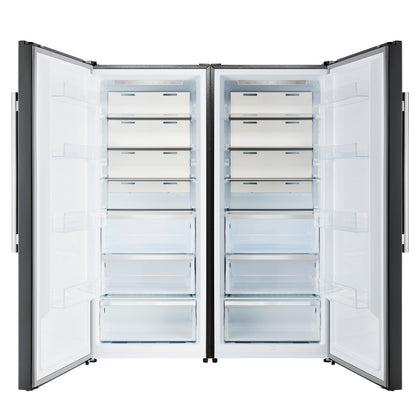 Forno Maderno 2-28-Inch Wide Convertible Refrigerator/Freezer in Black, Decorative Trim, 27.2 cu.ft, 84-Inch High, ENERGY STAR Certified