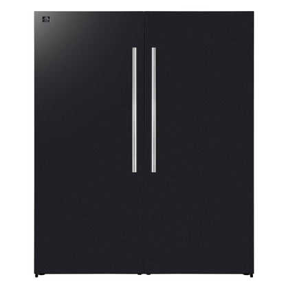 Forno Maderno 2-28-Inch Wide Convertible Refrigerator/Freezer in Black, Decorative Trim, 27.2 cu.ft, 84-Inch High, ENERGY STAR Certified