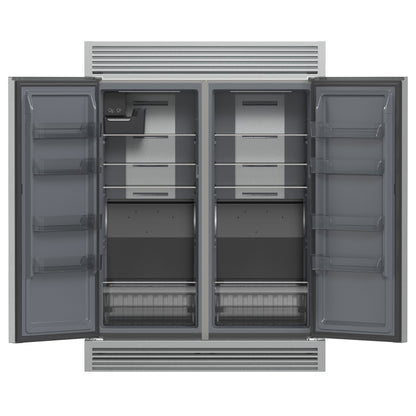 Forno Fortezza 60 Inch Convertible Refrigerator/Freezer with Trim Grill, Stainless Steel, Total No Frost, with Automatic Ice Maker