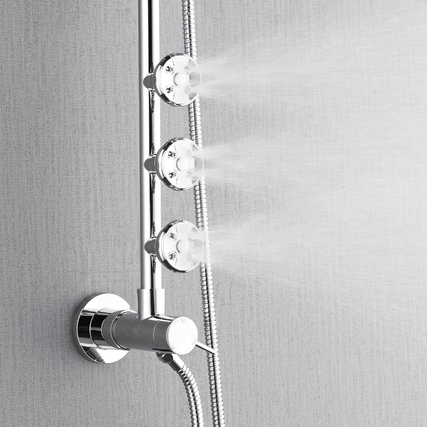 Forno Acqua AcquaSPA Retrofit Shower, Overhead Rainfall Shower, Handheld Shower Head, Body Jets, 6 Way Diverter, Polished Stainless Steel Finish, 1.8 GPM Flow Rate