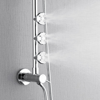 Forno Acqua AcquaSPA Retrofit Shower, Overhead Rainfall Shower, Handheld Shower Head, Body Jets, 6 Way Diverter, Polished Stainless Steel Finish, 1.8 GPM Flow Rate