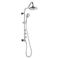 Forno Acqua AcquaSPA Retrofit Shower, Overhead Rainfall, 8 Inch Shower Head, Handheld Shower Head, Body Jets, 6 Way Diverter, Polished Stainless Steel Finish, 2.5 GPM Flow Rate