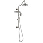 Forno Acqua AcquaFALL Shower, Brushed Nickel Finish, Overhead Rainfall Shower, 7 Way Diverter, Handheld Shower Head, Body Jets, 1.8 GPM Flow Rate
