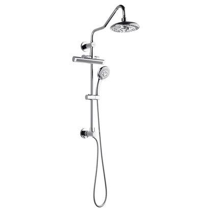 Forno Acqua AcquaFALL Shower, Polished Stainless Steel Finish, Overhead Rainfall Shower, 7 Way Diverter, Handheld Shower Head, Body Jets, 1.8 GPM Flow Rate