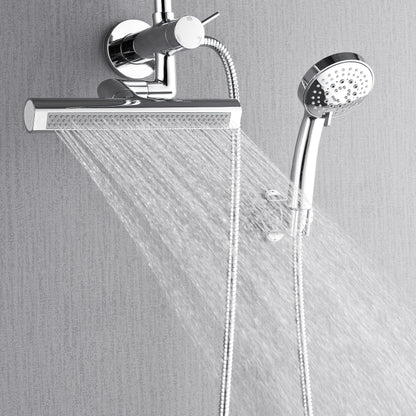 Forno Acqua AcquaFALL Mini Shower Head, Polished Stainless Steel Finish, Overhead Rainfall Shower, 7 Way Diverter, Handheld Shower Head, Body Jets, 1.8 GPM Flow Rate