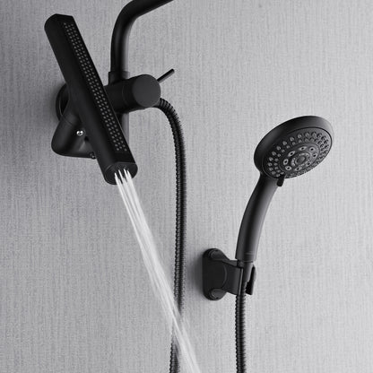 Forno Acqua AcquaFALL Mini 8 Inch Shower Head, Matte Black Finish, Overhead Rainfall Shower, Handheld Shower Head, Body Jets, 2.5 GPM Flow Rate