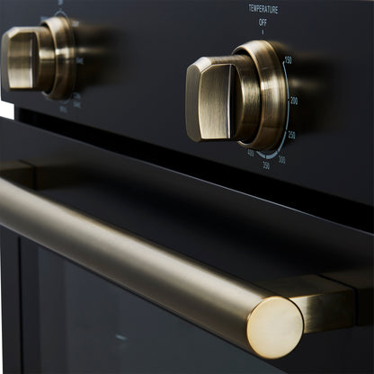 Forno Vomero 30-Inch Wall Oven, Black, 5 cu.ft Capacity, 3550 Watts Convection, Mechanical Controls, Manuel Steam Clean