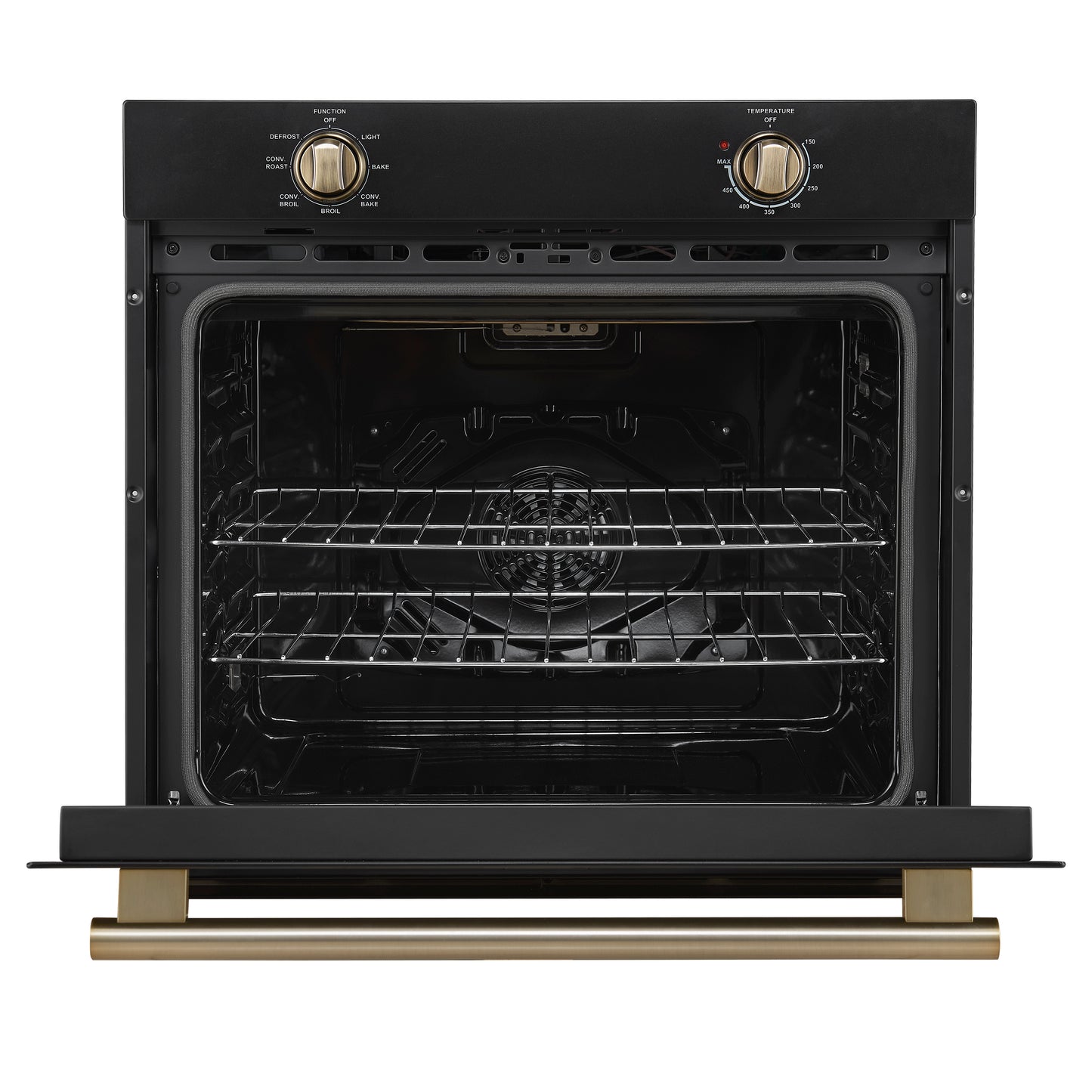 Forno Vomero 30-Inch Wall Oven, Black, 5 cu.ft Capacity, 3550 Watts Convection, Mechanical Controls, Manuel Steam Clean