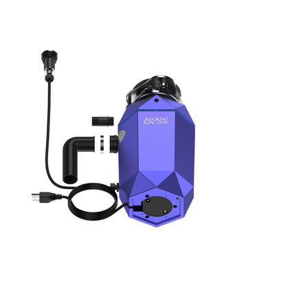 FORNO ACQUA BrightDIAMOND Amethyst 3/4HP Super Quiet Garbage Disposal Corded with Motion Sensor Cabinet Light & Pre-Wired Air Switch