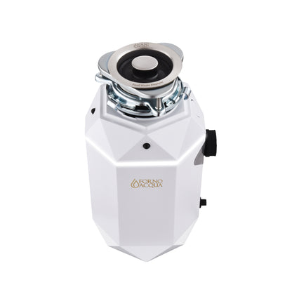 FORNO ACQUA BrightDIAMOND Moonstone 1HP Super Quiet Garbage Disposal Corded with Motion Sensor Cabinet Light & Pre-Wired Air Switch