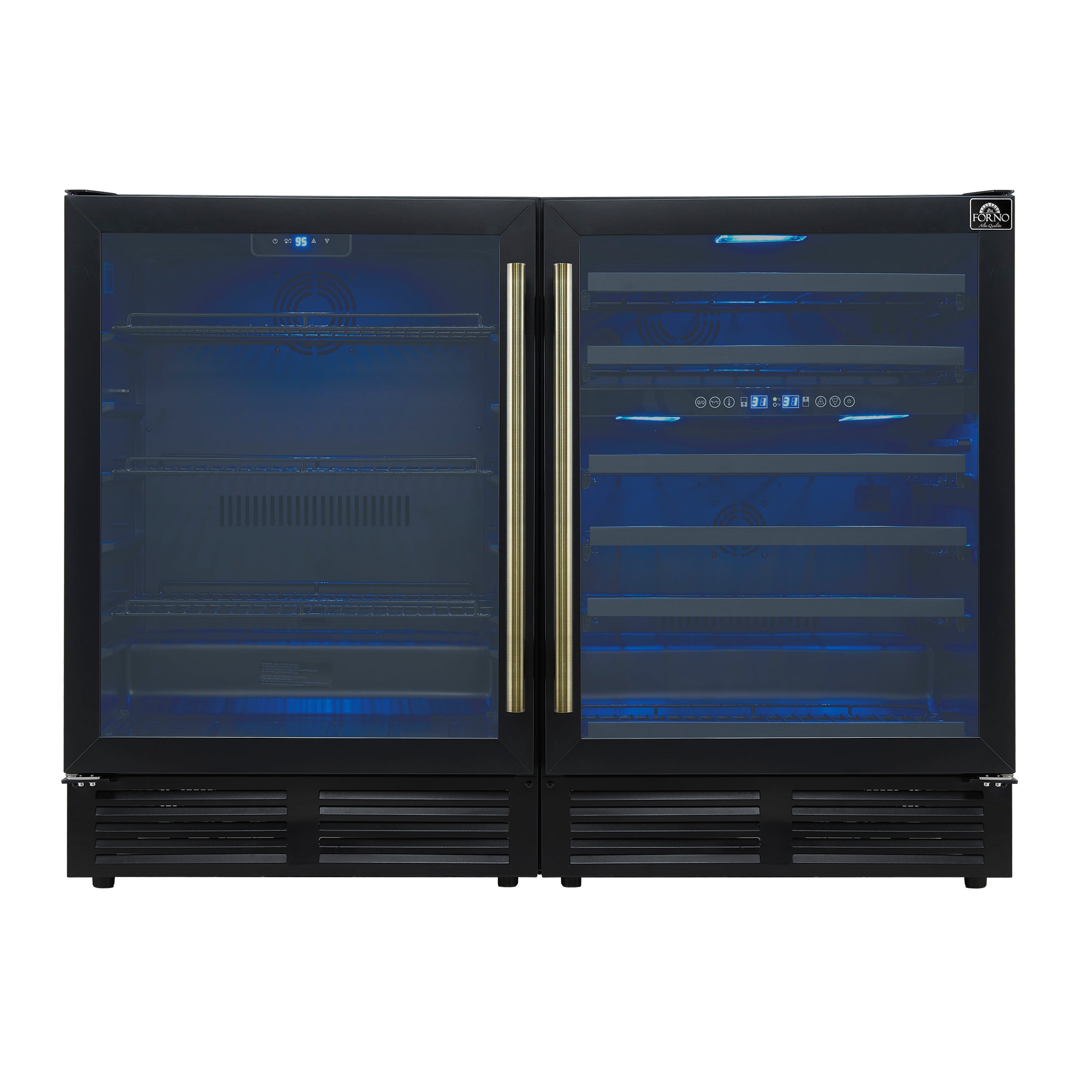 Gemello 48 Inch Side-by-Side Wine and Beverage Cooler in Black with An ...