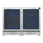 Gemello 48 Inch Side-by-Side Wine and Beverage Cooler in Stainless Steel, French Door, 9.6 cu. ft.
