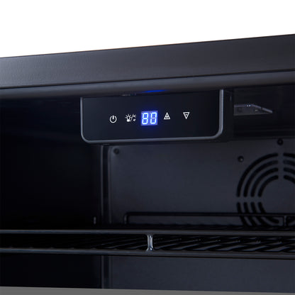 Forno Frescolino 24 Inch Beverage Cooler, Stainless Steel, with LED Lighting, Triple Glass Door, 188 Can Capacity, Built-In or Freestanding