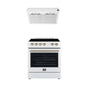 FORNO Premium 2-Piece Kitchen Bundle - Leonardo Espresso 30" White Range, 30" White Range Hood - FBDL-002-03CA